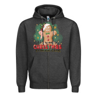Charcoal Heather Christmas dough Zipper Hoodie - MaliasSmallBusiness