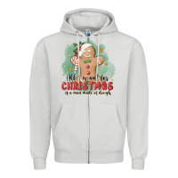 Dove Grey Christmas dough Zipper Hoodie - MaliasSmallBusiness