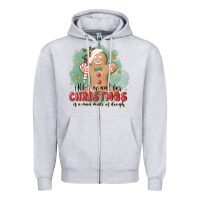 Heather Grey Christmas dough Zipper Hoodie - MaliasSmallBusiness