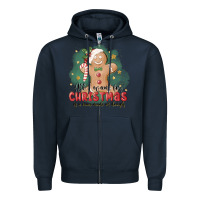 Navy Christmas dough Zipper Hoodie - MaliasSmallBusiness