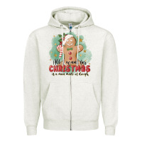 Oatmeal Heather Christmas dough Zipper Hoodie - MaliasSmallBusiness