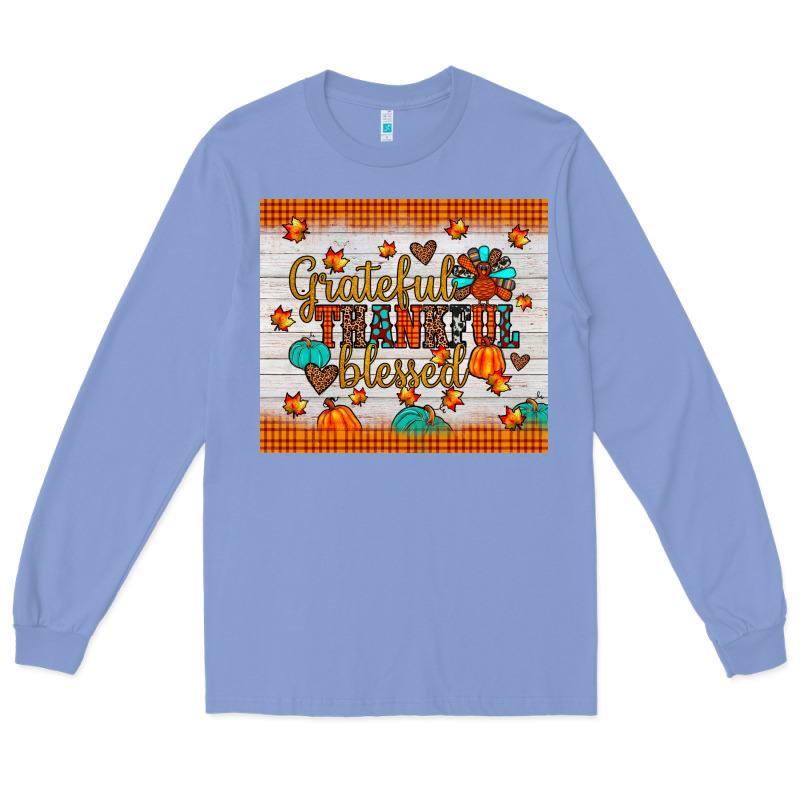 Grateful Thankful Blessed Long Sleeve Tee by JahusDesignShop | Teevron