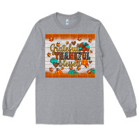 Heather Grey grateful thankful blessed Long Sleeve Tee - JahusDesignShop