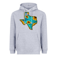 Heather Grey Sunflower Turquoise Texas Heavyweight Hoodie - Bettercallsaul