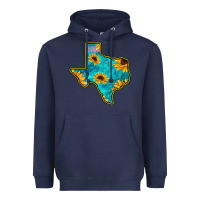 Navy Sunflower Turquoise Texas Heavyweight Hoodie - Bettercallsaul