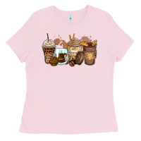Bubblegum Pink leopard coffee cups Ladies Tee - Zillion Design Studio