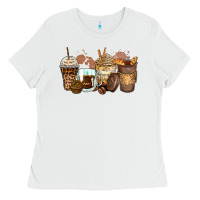 White leopard coffee cups Ladies Tee - Zillion Design Studio