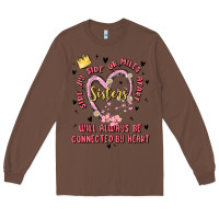 Chestnut side by side or miles apart sisters will always be connected by heart Long Sleeve Tee - MaliasSmallBusiness