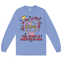 Colony Blue side by side or miles apart sisters will always be connected by heart Long Sleeve Tee - MaliasSmallBusiness