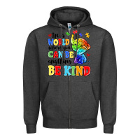 Charcoal Heather in a world where you can be anything be kind Zipper Hoodie - MaliasSmallBusiness