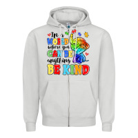 Dove Grey in a world where you can be anything be kind Zipper Hoodie - MaliasSmallBusiness