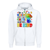 White in a world where you can be anything be kind Zipper Hoodie - MaliasSmallBusiness