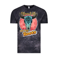 Cloud Black blame it all on my roots bull skull black Vintage Tee - JahusDesignShop