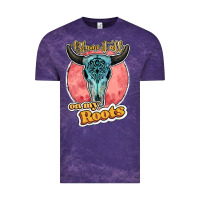 Cloud Purple blame it all on my roots bull skull black Vintage Tee - JahusDesignShop