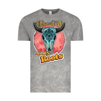 Cloud Rock blame it all on my roots bull skull black Vintage Tee - JahusDesignShop