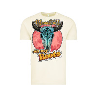 Blame It All On My Roots Bull Skull Black Vintage Tee | Teevron
