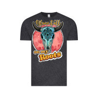 Vintage Black blame it all on my roots bull skull black Vintage Tee - JahusDesignShop