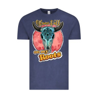 Vintage Denim blame it all on my roots bull skull black Vintage Tee - JahusDesignShop