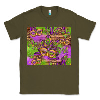 Army Green mardi gras carnival masks and fleur de lis Classic Tee - Jasminsmagicworld