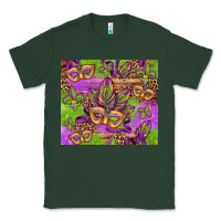 Sports Green mardi gras carnival masks and fleur de lis Classic Tee - Jasminsmagicworld