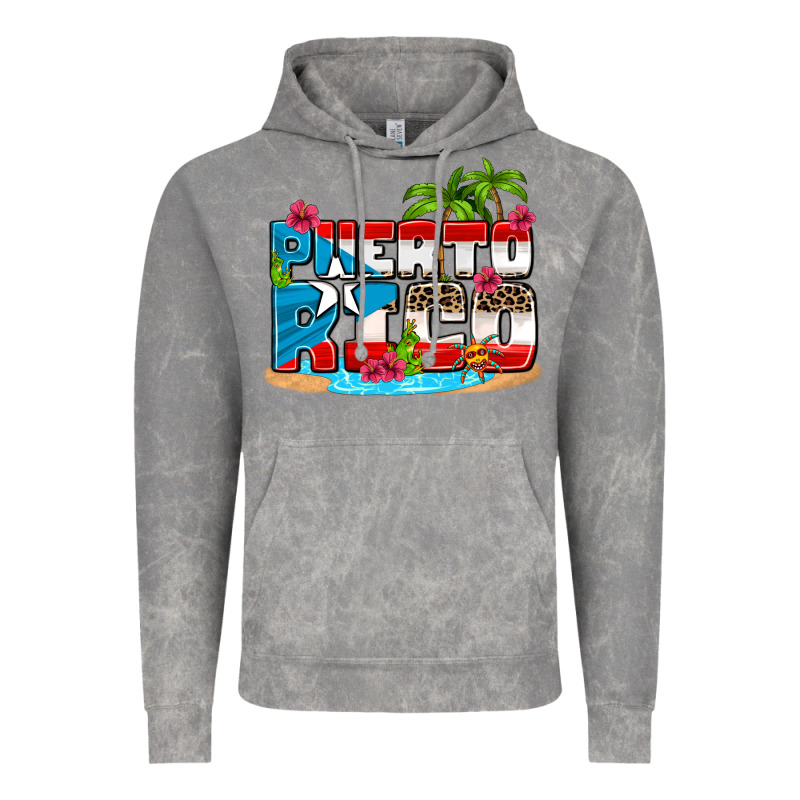 Puerto Rico And Flowers With Frog Vintage Hoodie by AdoDesignShop | Teevron