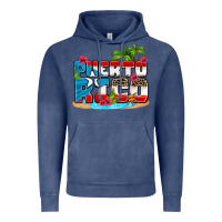 Vintage Denim puerto rico and flowers with frog Vintage Hoodie - AdoDesignShop