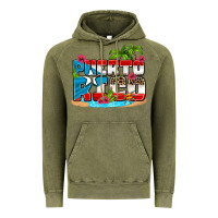 Vintage Olive puerto rico and flowers with frog Vintage Hoodie - AdoDesignShop