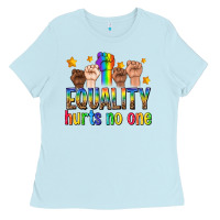 Baby Blue equality hurts no one with fists Ladies Tee - texasbilliewilder