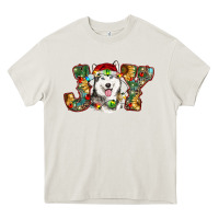 Cream husky christmas joy Heavy Core Tee - RanaPortraitStore