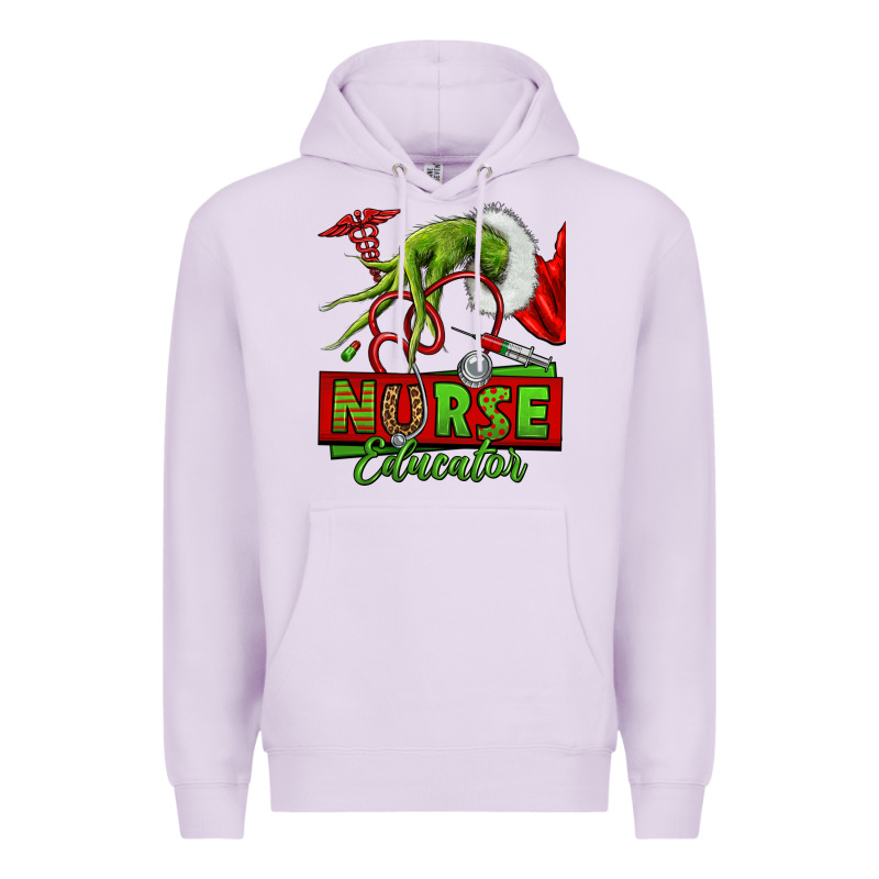 Grinch Hand Nurse Educator Premium Hoodie by NancyCooperArtShop | Teevron