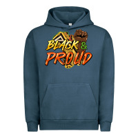 Pigment Midnight Navy Black and proud Urban Hoodie - HowdyJamesFarm