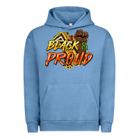 Pigment Pebble Blue Black and proud Urban Hoodie - HowdyJamesFarm
