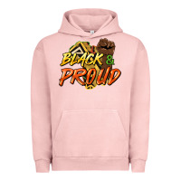 Pigment Salmon Black and proud Urban Hoodie - HowdyJamesFarm