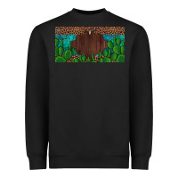 Black western cactus leopard and turquoise custom nametext license plate Heavyweight Sweatshirt - Artiststas