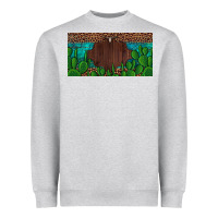 Heather Grey western cactus leopard and turquoise custom nametext license plate Heavyweight Sweatshirt - Artiststas