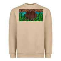 Western Cactus Leopard And Turquoise Custom Nametext License Plate Heavyweight Sweatshirt | Teevron