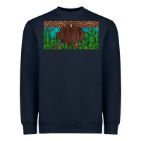 Navy western cactus leopard and turquoise custom nametext license plate Heavyweight Sweatshirt - Artiststas