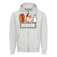 Dove Grey christmas santa custom name Zipper Hoodie - MaliasSmallBusiness
