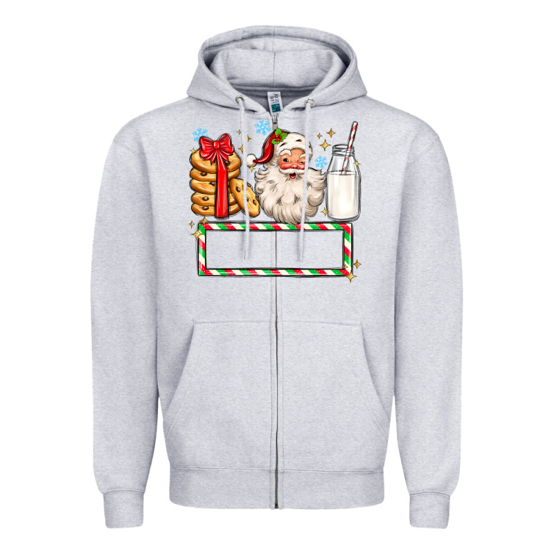 Christmas Santa Custom Name Zipper Hoodie by MaliasSmallBusiness | Teevron