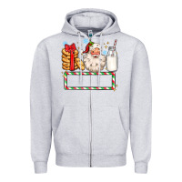 Heather Grey christmas santa custom name Zipper Hoodie - MaliasSmallBusiness