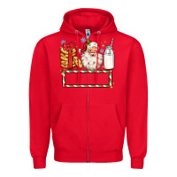 Red christmas santa custom name Zipper Hoodie - MaliasSmallBusiness