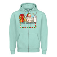 Seafoam christmas santa custom name Zipper Hoodie - MaliasSmallBusiness