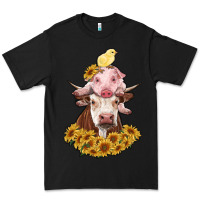 Black cow with pig and chick Premium Tee - RanaPortraitStore