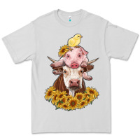 Dove Grey cow with pig and chick Premium Tee - RanaPortraitStore
