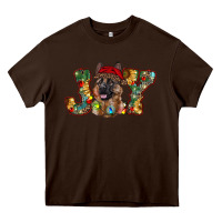 Chocolate Brown german shepherd christmas joy Heavy Core Tee - RanaPortraitStore