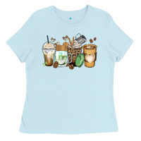 Baby Blue latte coffee cups Ladies Tee - Zillion Design Studio