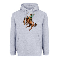 Heather Grey Bucking Bronco Rodeo Heavyweight Hoodie - Bettercallsaul