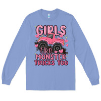 Colony Blue girls like monster trucks too Long Sleeve Tee - MaliasSmallBusiness