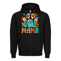 Black fur mama Zipper Hoodie - MaliasSmallBusiness