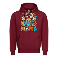 Burgundy fur mama Zipper Hoodie - MaliasSmallBusiness